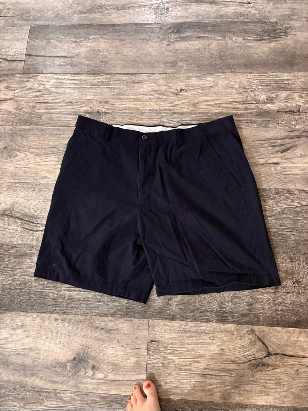 croft & barrow Navy Flat-Front Casual Shorts